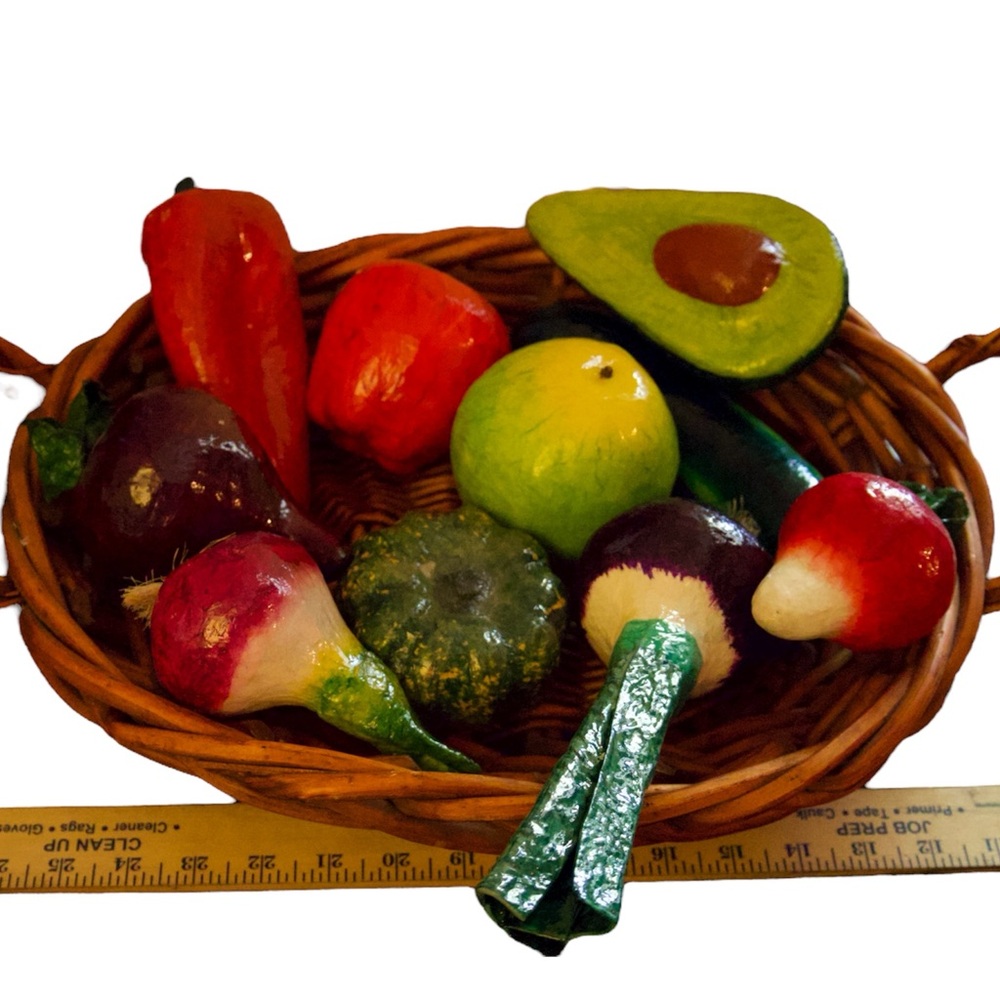 Colorful Faux Vegetable Basket Decor